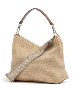 Abro Shoulder Bags|Hobo Bags-Raffia Kaia Hobo bag bast