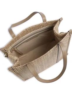 Abro Tote Bags-Raffia Susanna Tote bag bast, grained cow leather