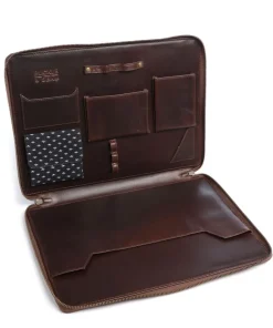 Buckle & Seam Business- & Laptop Bags-Ralph Laptop case 14″ smooth cow leather