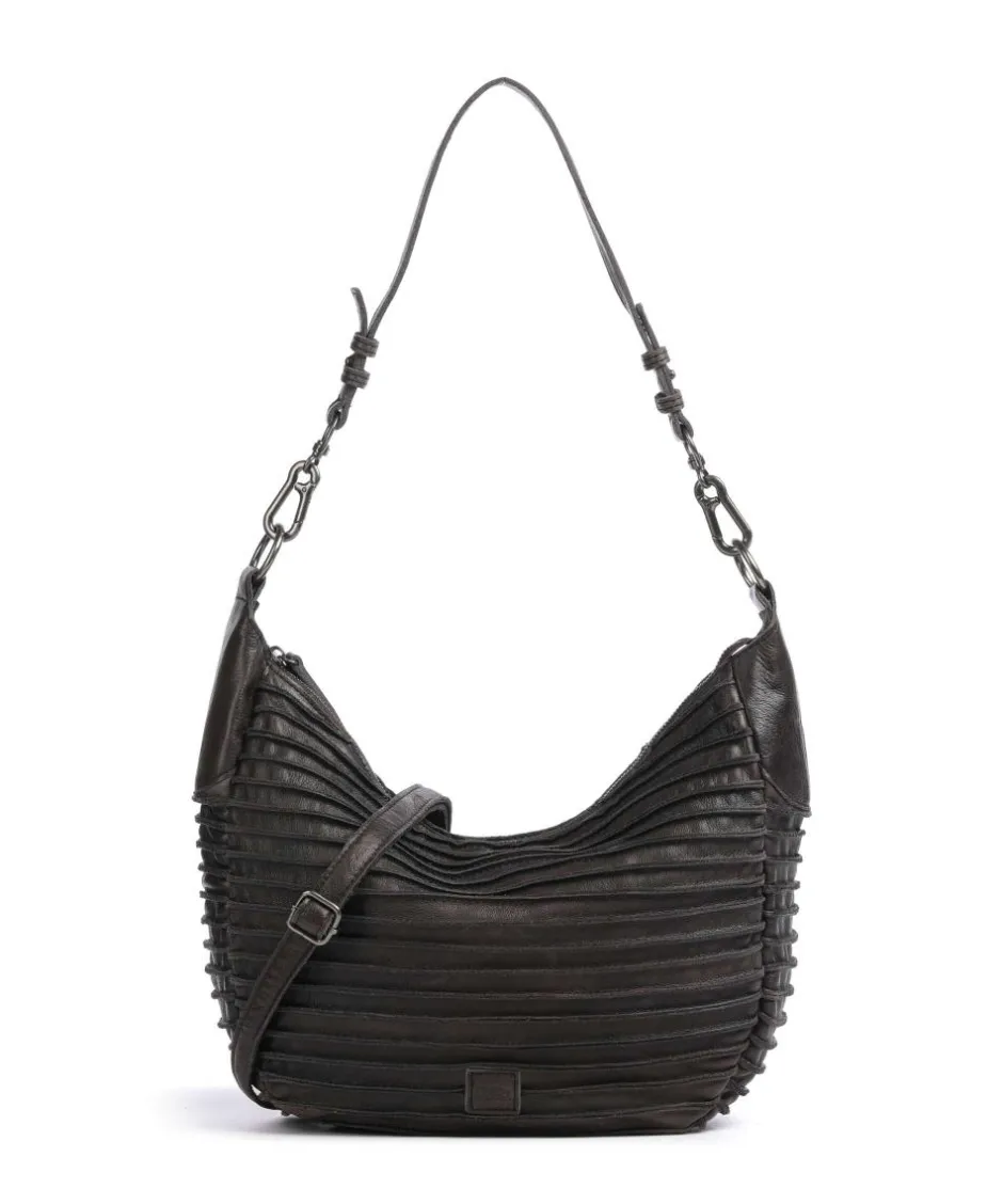 FredsBruder Shoulder Bags|Hobo Bags-Riffel Flowow Hobo bag grained leather