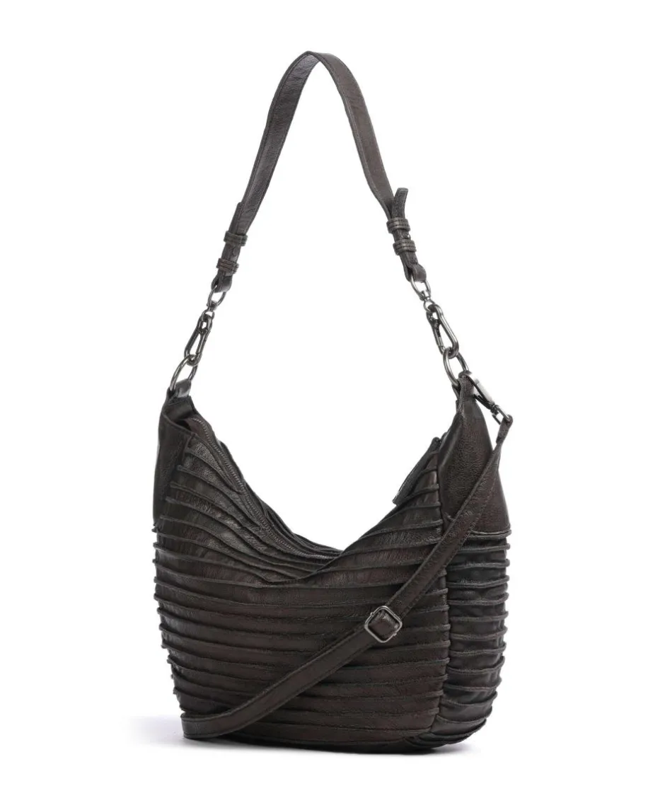 FredsBruder Shoulder Bags|Hobo Bags-Riffel Flowow Hobo bag grained leather