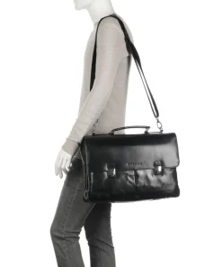 Bugatti Business- & Laptop Bags-Romano Briefcase 16″ pull-up cow leather
