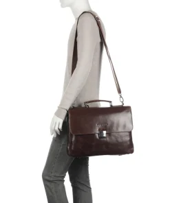 Bugatti Business- & Laptop Bags-Romano Briefcase 15″ pull-up cow leather