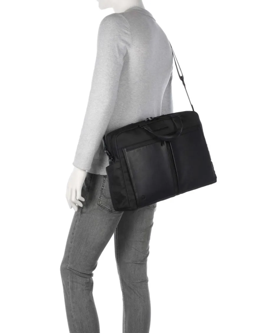 Piquadro Business- & Laptop Bags-S136 Briefcase 16″ nylon, cow leather