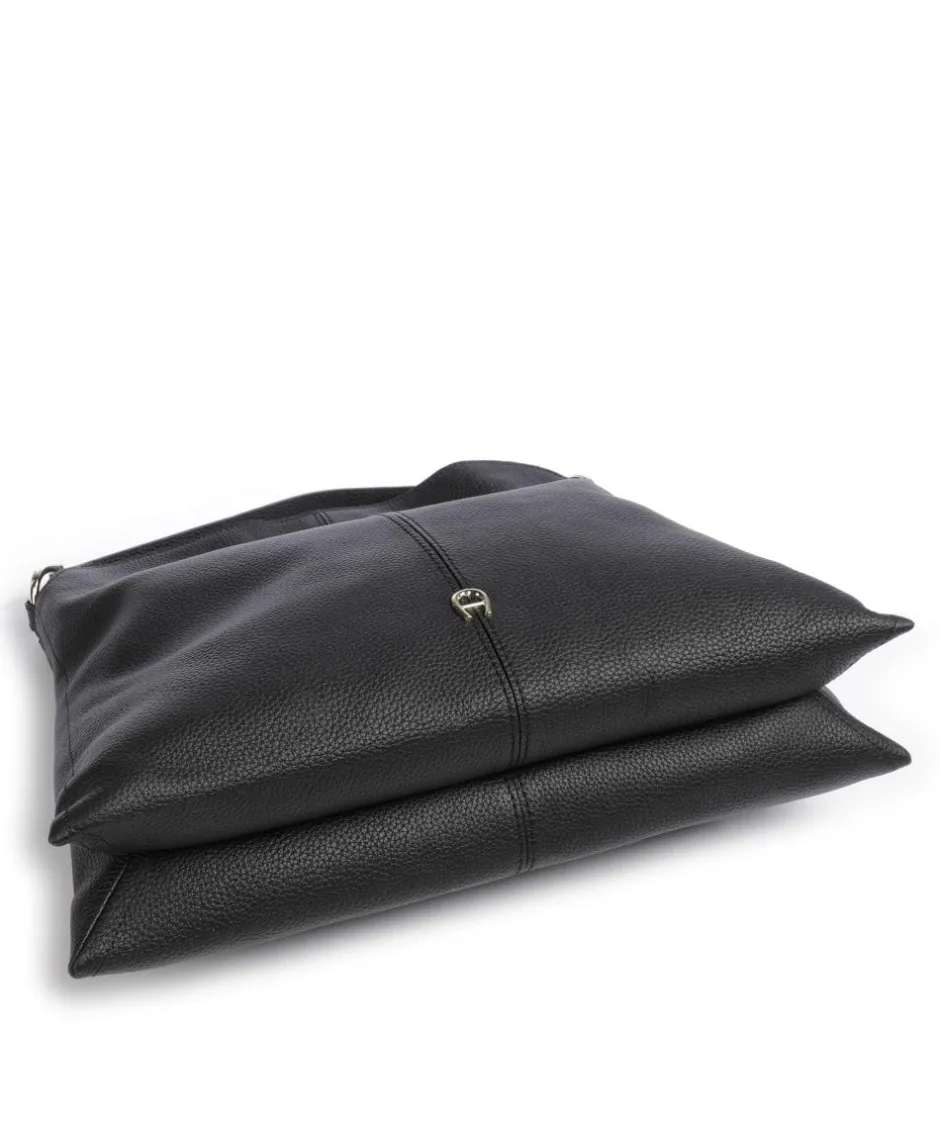 AIGNER Shoulder Bags|Hobo Bags-Savannah L Hobo bag grained cow leather