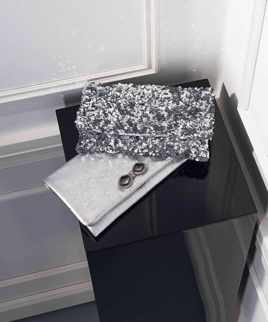 Abro Clutch & Evening Bags-Sequins Clutch bag cow leather