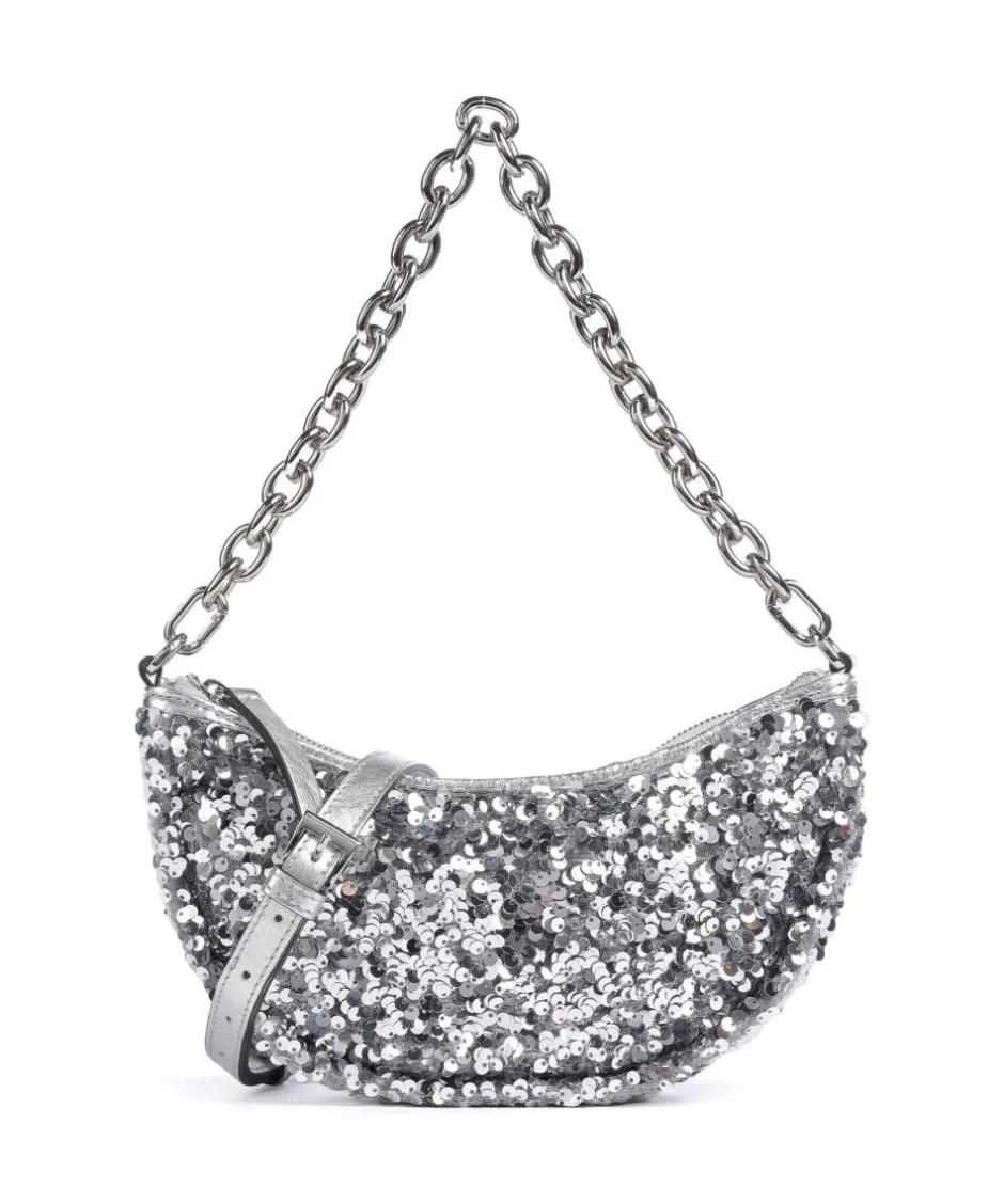 Abro Clutch & Evening Bags|Shoulder Bags-Sequins Moon Shoulder bag fine grain cow leather, fabric
