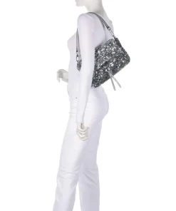 Abro Clutch & Evening Bags|Shoulder Bags-Sequins Temi Shoulder bag fabric, cow leather