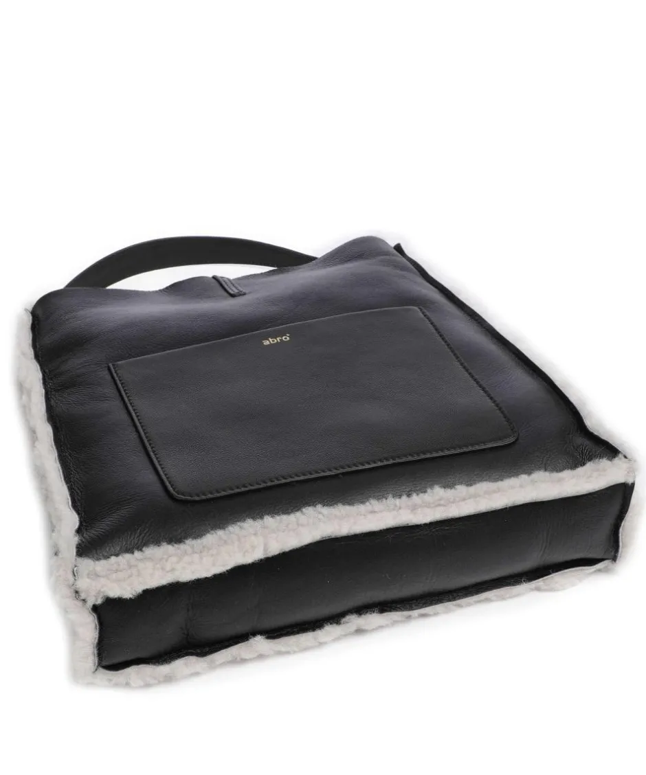 Abro Shoulder Bags|Hobo Bags-Shearling Raquel Hobo bag fur, fine grain leather