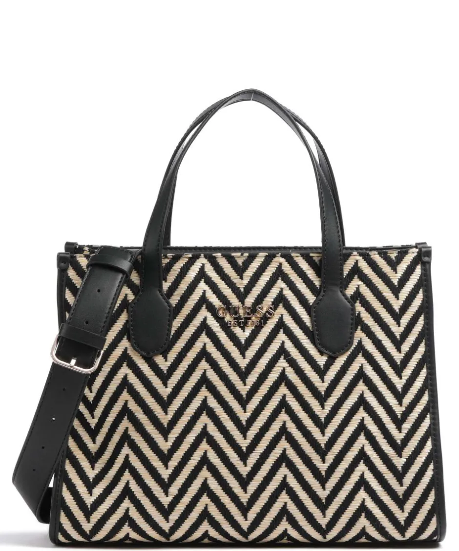 Guess Tote Bags|Handbags-Silvana Handbag fabric
