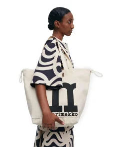 Marimekko Tote Bags|Handbags-Solid Mono City Tote bag canvas