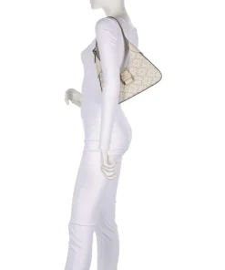 Kate Spade New York Shoulder Bags-Spade Flower Jacquard Shoulder bag fabric, fine grain cow leather