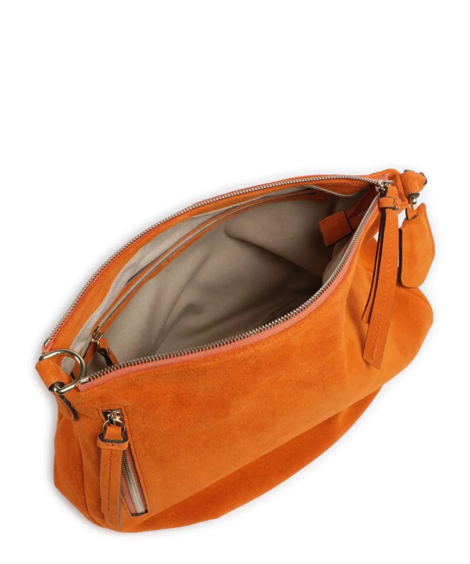 Abro Shoulder Bags|Hobo Bags-Suede Juna Hobo bag brushed cow leather
