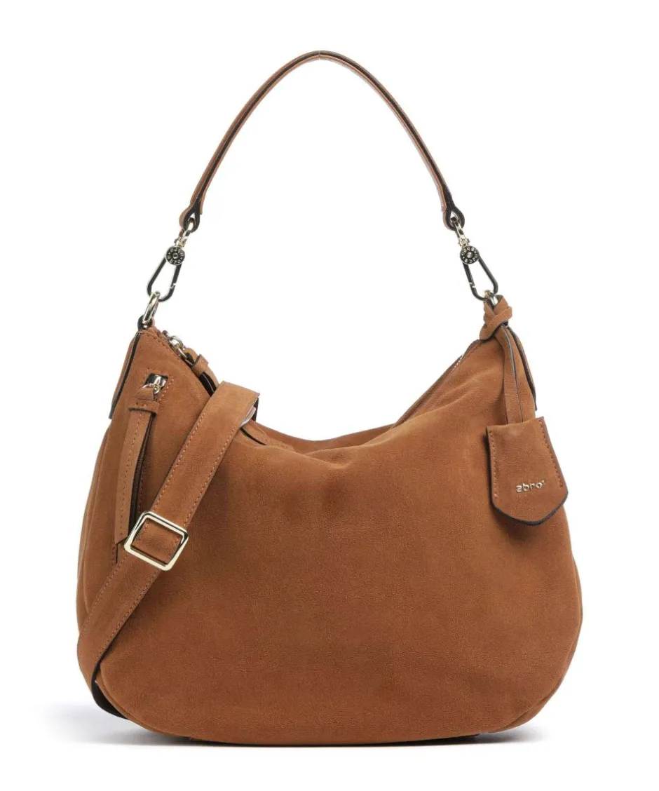 Abro Shoulder Bags|Hobo Bags-Suede Juna Small Hobo bag brushed leather