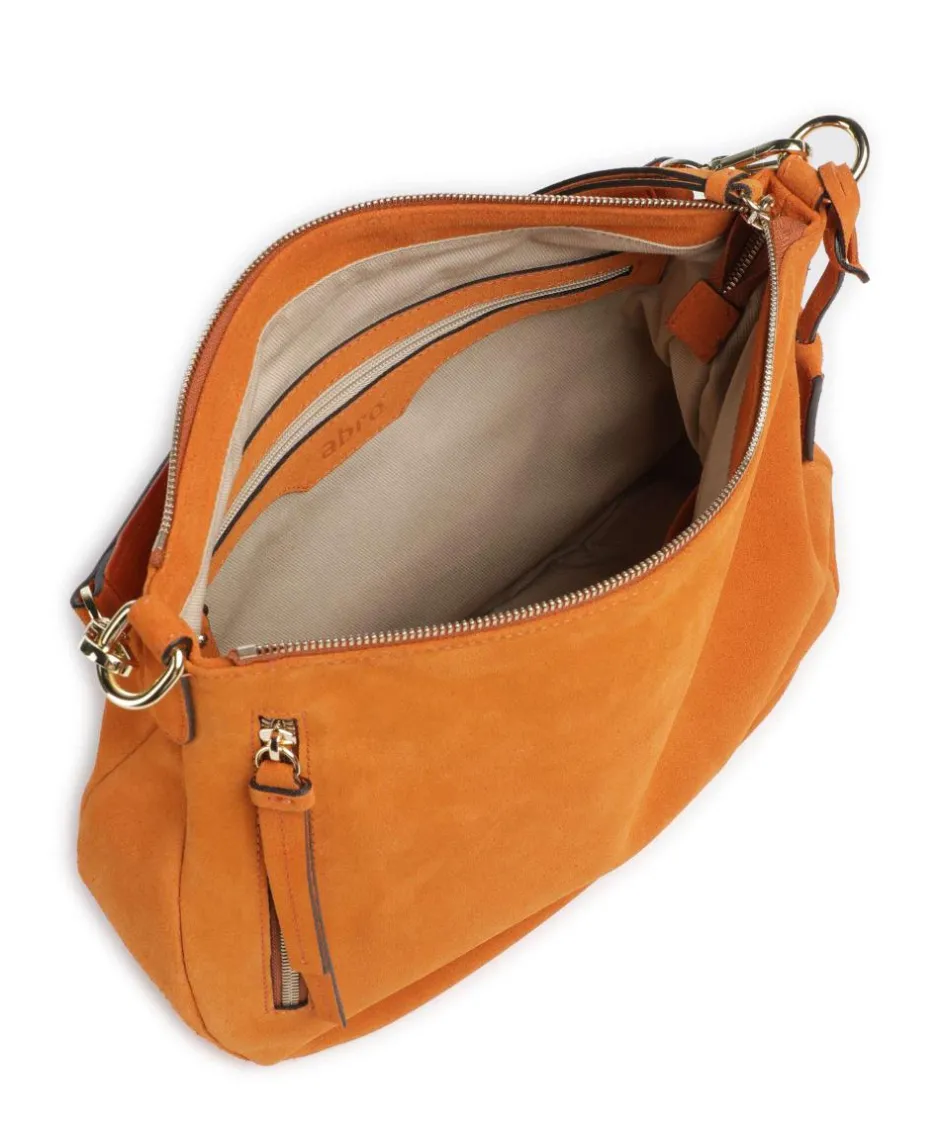 Abro Shoulder Bags|Hobo Bags-Suede Juna Small Hobo bag brushed leather