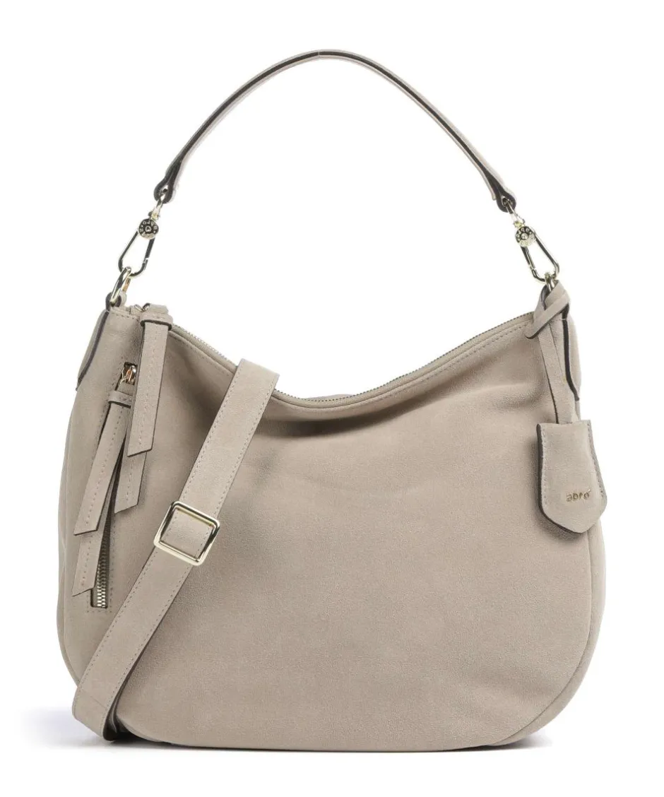 Abro Shoulder Bags|Hobo Bags-Suede Juna Small Hobo bag brushed leather