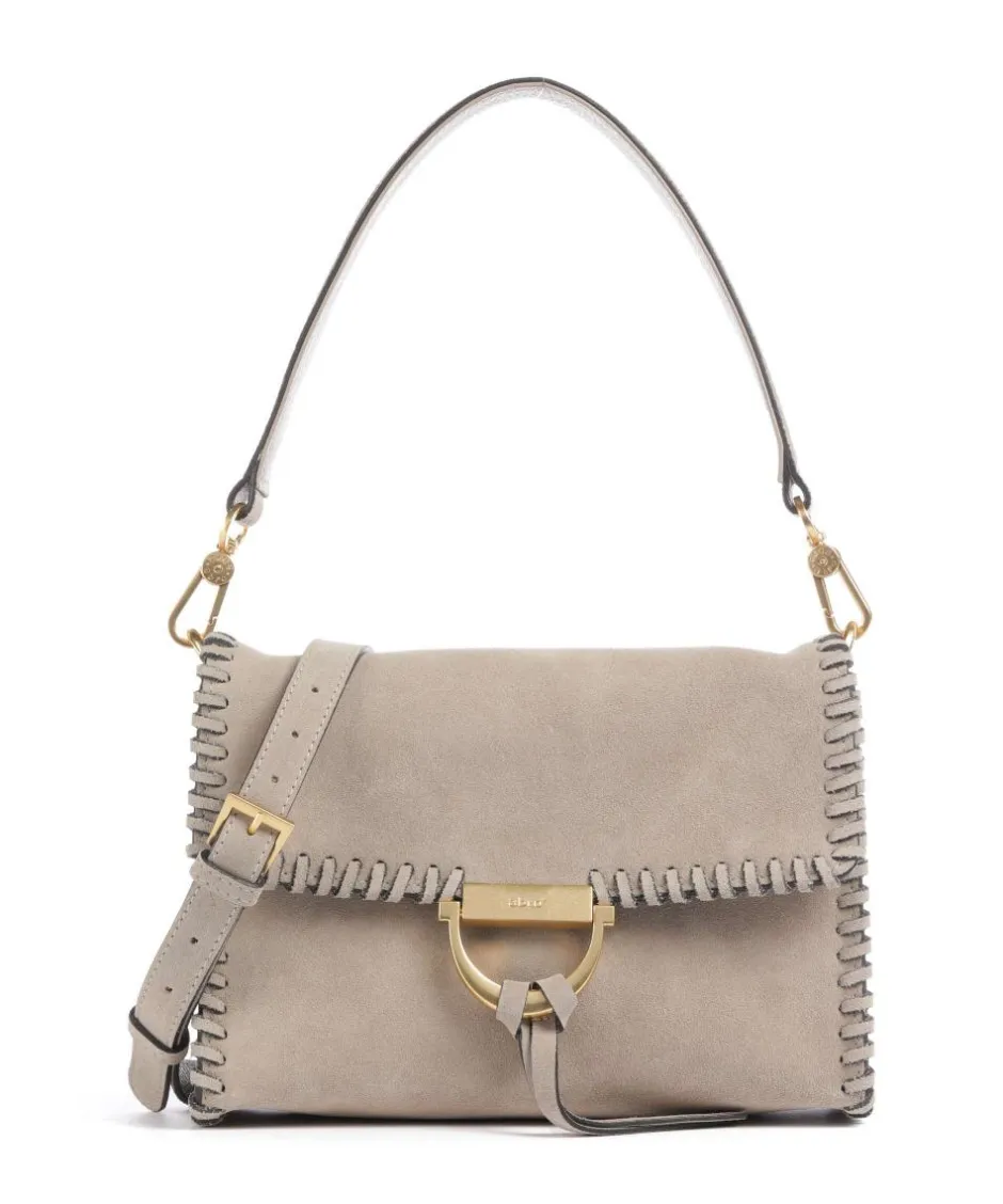 Abro Shoulder Bags|Crossbody Bags-Suede Temi Stitch Shoulder bag brushed leather