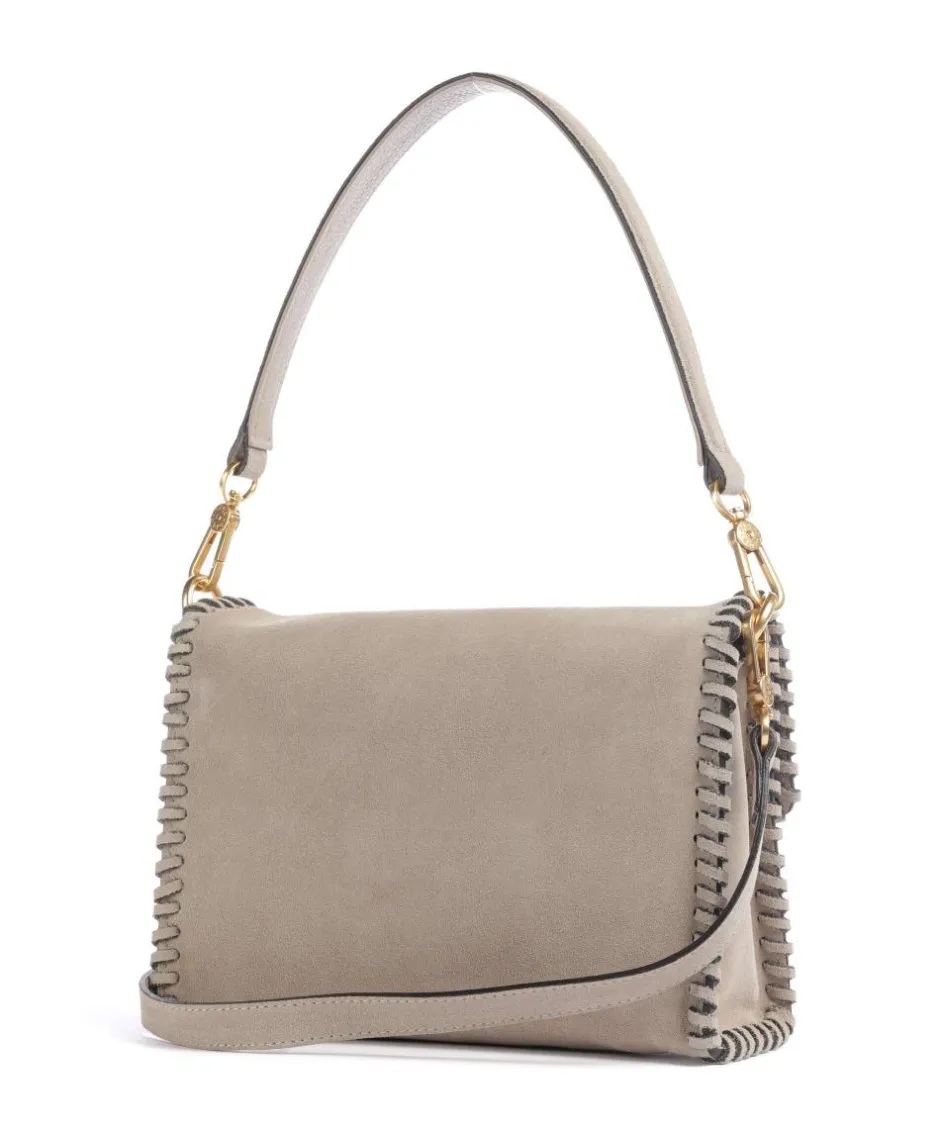 Abro Shoulder Bags|Crossbody Bags-Suede Temi Stitch Shoulder bag brushed leather