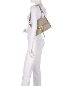 Abro Shoulder Bags|Crossbody Bags-Suede Temi Stitch Shoulder bag brushed leather