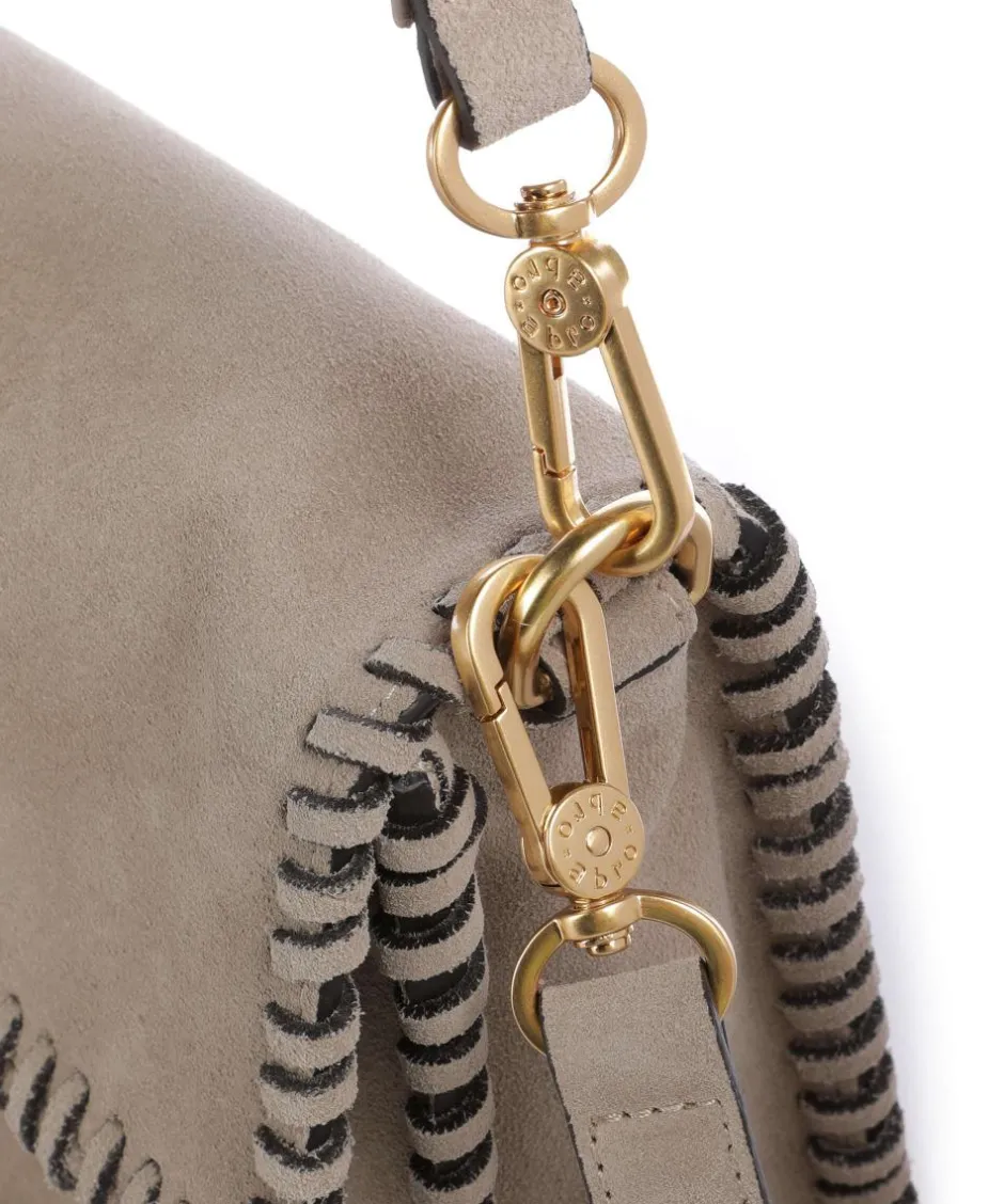 Abro Shoulder Bags|Crossbody Bags-Suede Temi Stitch Shoulder bag brushed leather