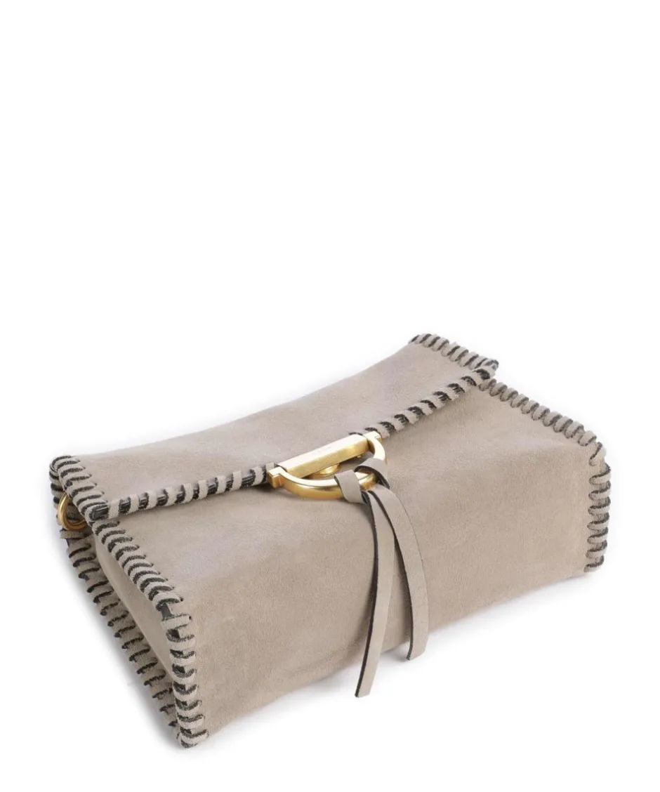Abro Shoulder Bags|Crossbody Bags-Suede Temi Stitch Shoulder bag brushed leather