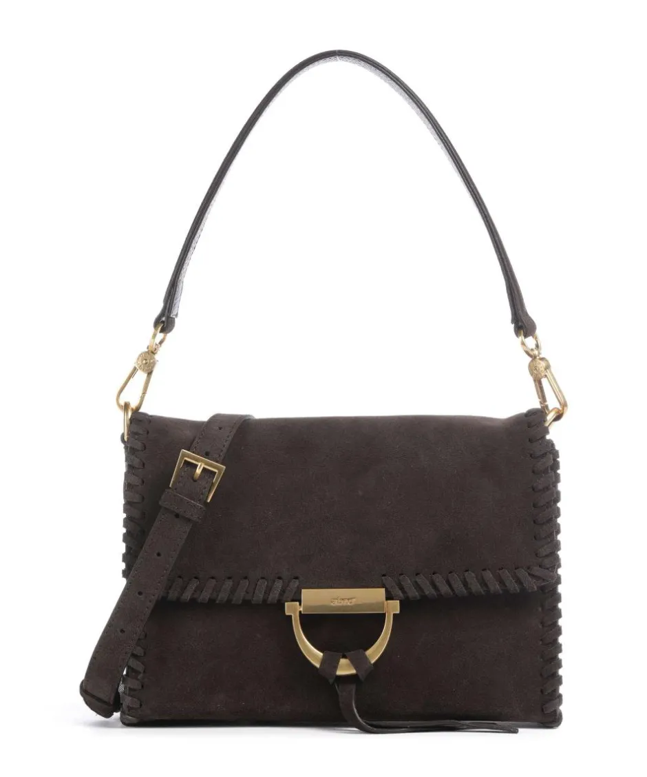Abro Shoulder Bags|Crossbody Bags-Suede Temi Stitch Shoulder bag brushed leather