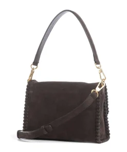Abro Shoulder Bags|Crossbody Bags-Suede Temi Stitch Shoulder bag brushed leather