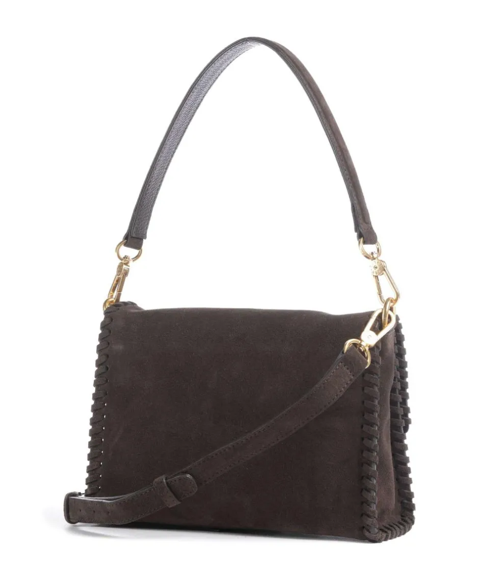 Abro Shoulder Bags|Crossbody Bags-Suede Temi Stitch Shoulder bag brushed leather