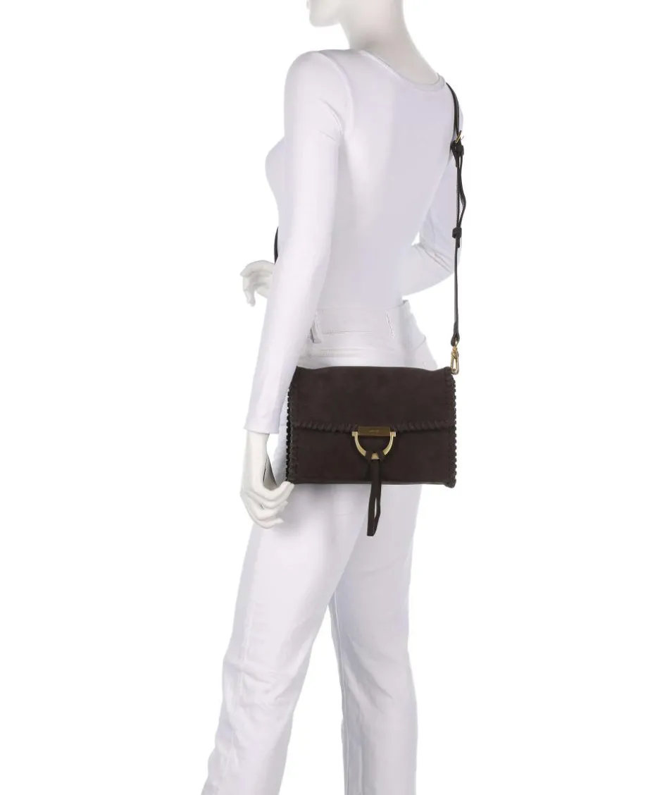 Abro Shoulder Bags|Crossbody Bags-Suede Temi Stitch Shoulder bag brushed leather