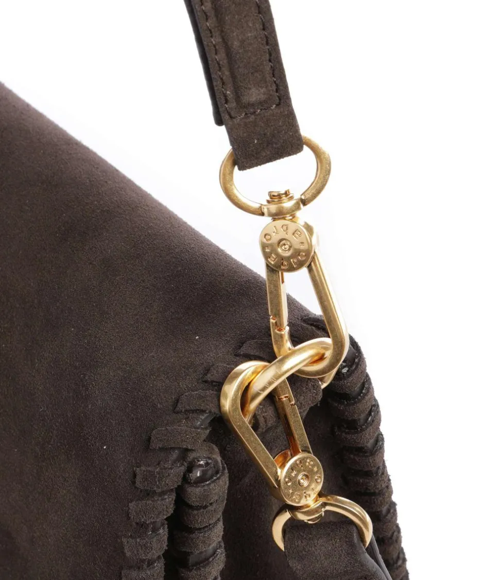 Abro Shoulder Bags|Crossbody Bags-Suede Temi Stitch Shoulder bag brushed leather