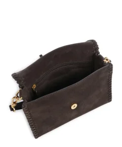 Abro Shoulder Bags|Crossbody Bags-Suede Temi Stitch Shoulder bag brushed leather