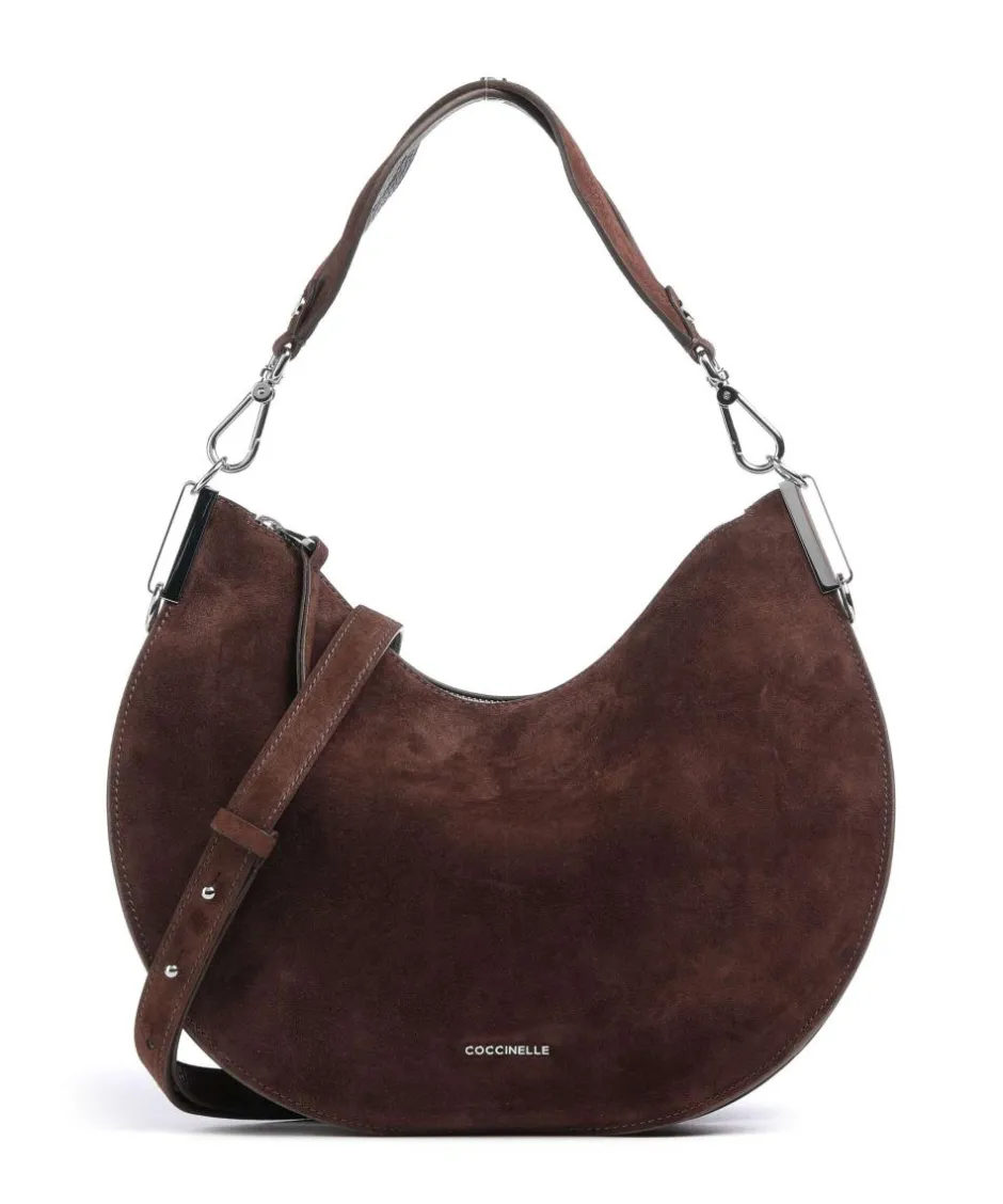 Coccinelle Shoulder Bags|Hobo Bags-Sunup Suede Hobo bag brushed leather