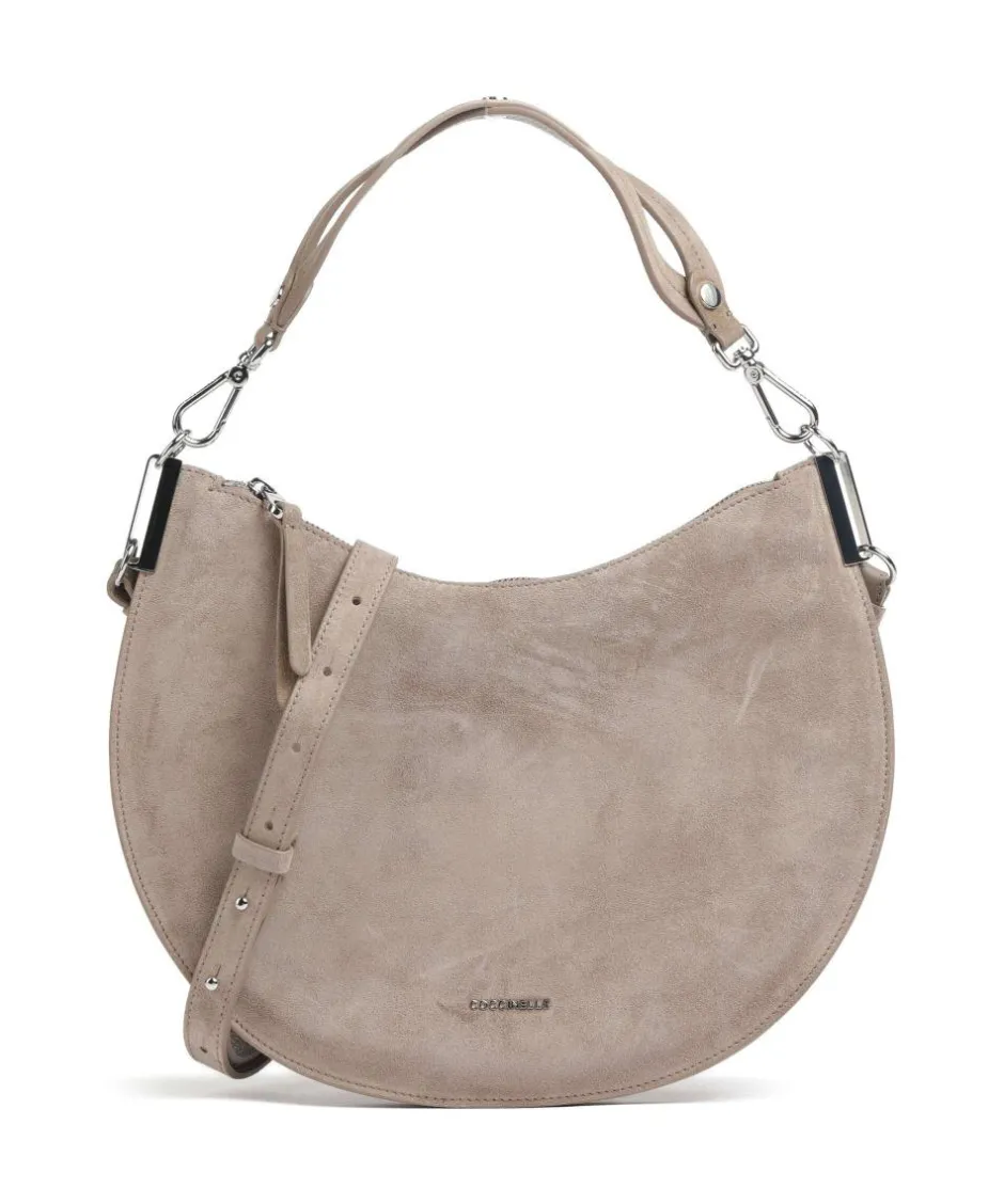 Coccinelle Shoulder Bags|Hobo Bags-Sunup Suede Hobo bag brushed leather