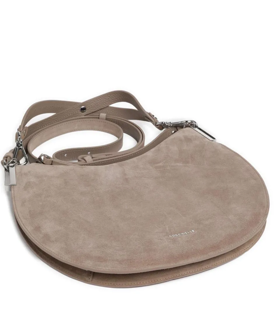 Coccinelle Shoulder Bags|Hobo Bags-Sunup Suede Hobo bag brushed leather