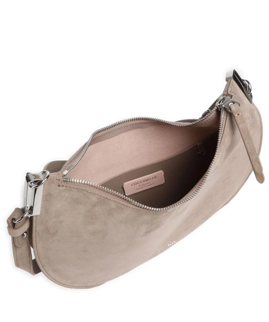 Coccinelle Shoulder Bags|Hobo Bags-Sunup Suede Hobo bag brushed leather