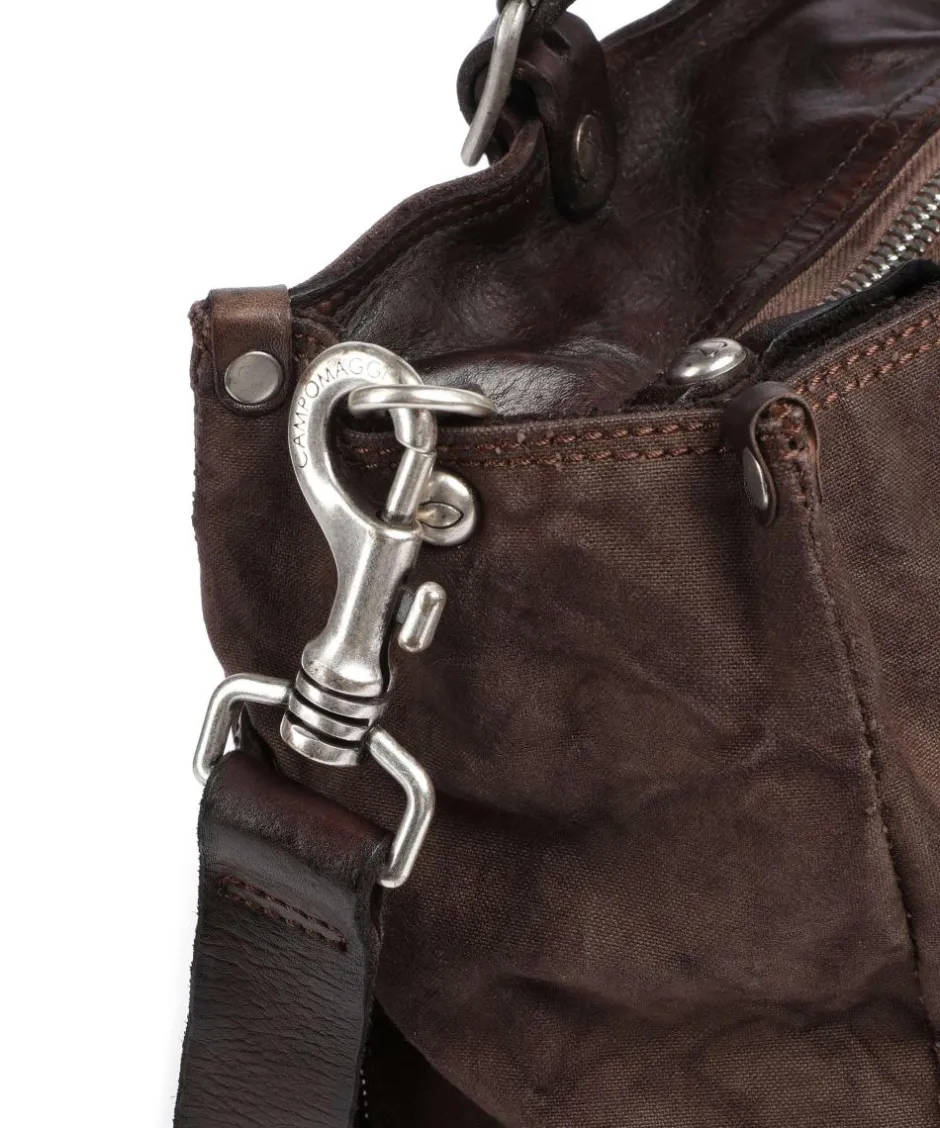 Campomaggi Tote Bags-Tote bag cotton, grained cow leather