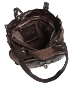Campomaggi Tote Bags-Tote bag cotton, grained cow leather