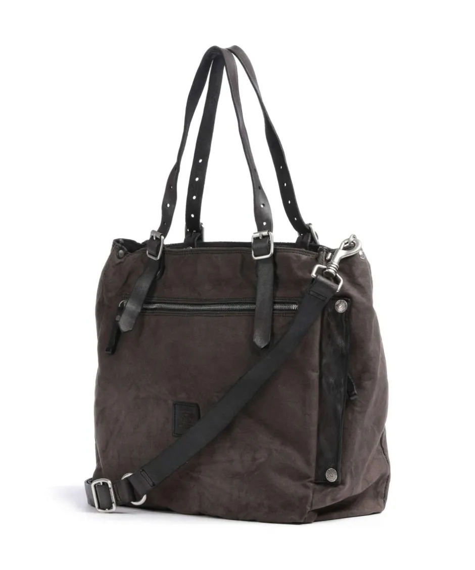Campomaggi Tote Bags-Tote bag cotton, grained cow leather