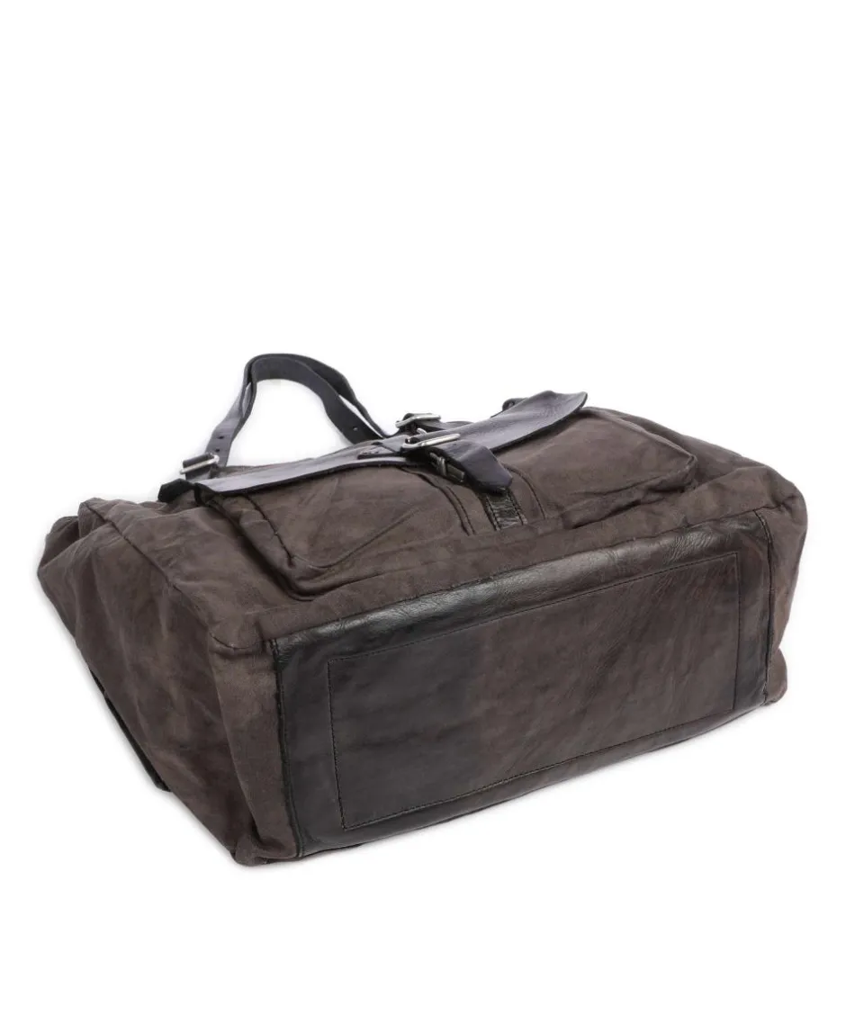 Campomaggi Tote Bags-Tote bag cotton, grained cow leather