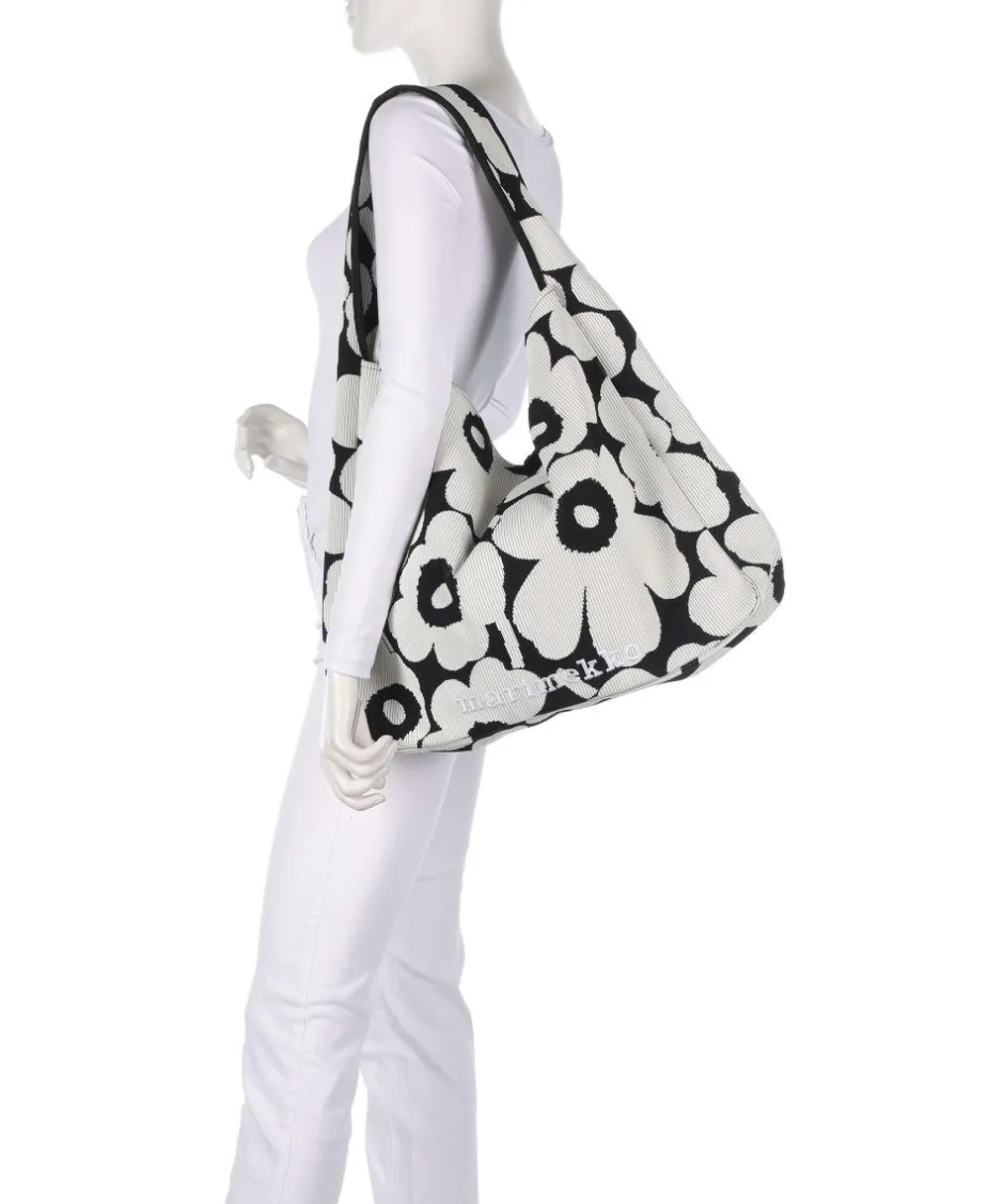 Marimekko Shoulder Bags|Hobo Bags-Unikko Knitted Hobo bag cotton