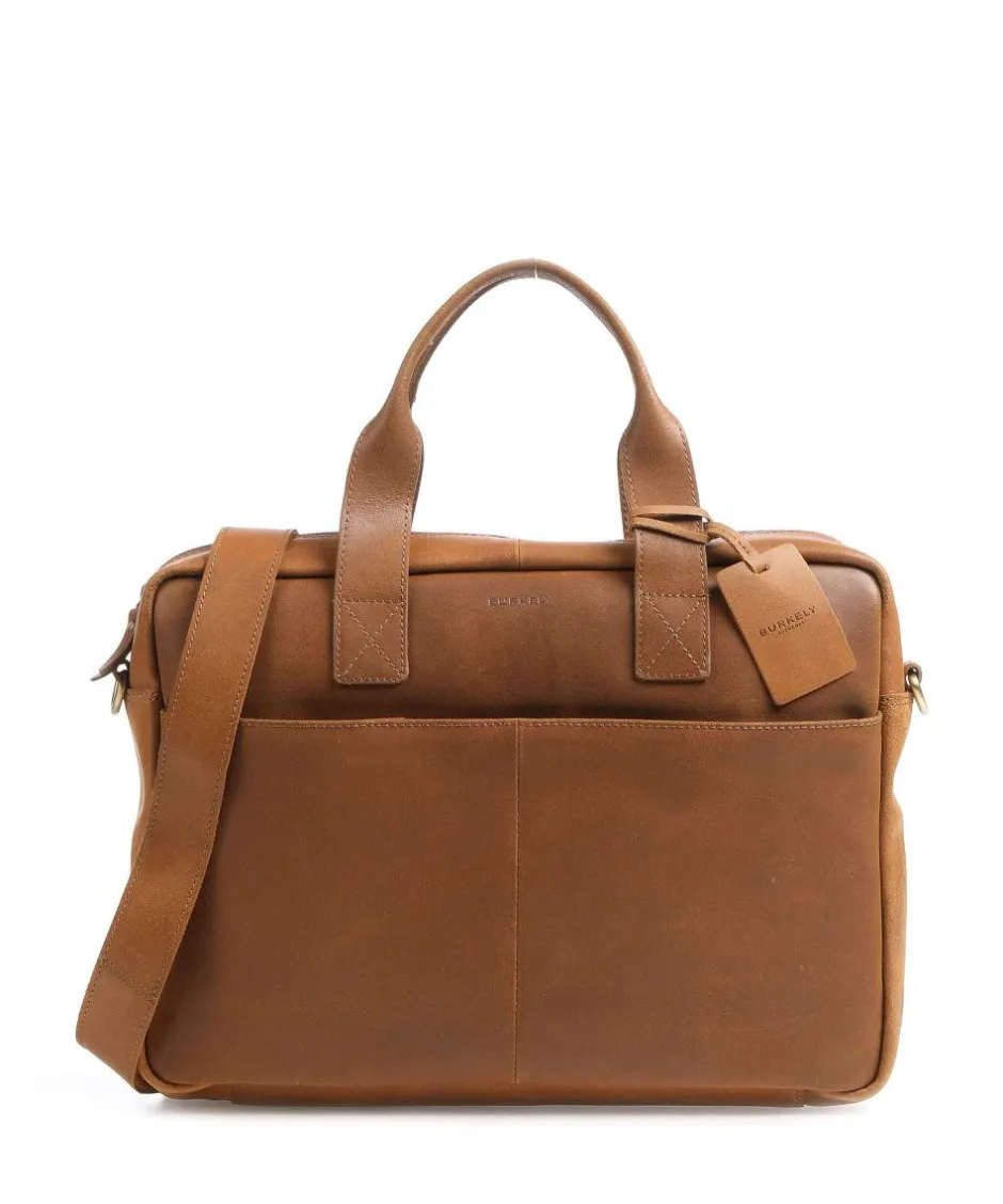 Burkely Business- & Laptop Bags-Vintage River Worker Briefcase 15″ fine grain leather
