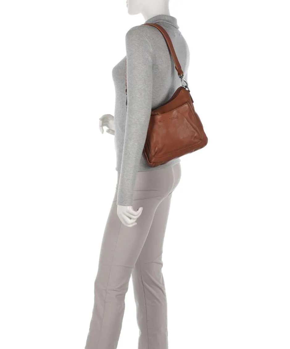 The Chesterfield Brand Shoulder Bags|Crossbody Bags-Washed Waxed Cow Caroline Shoulder bag grained cow leather